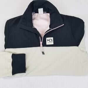 Kari Traa Siri Half Zip Women’s M Beige Black Quilted Pullover Jacket 622528